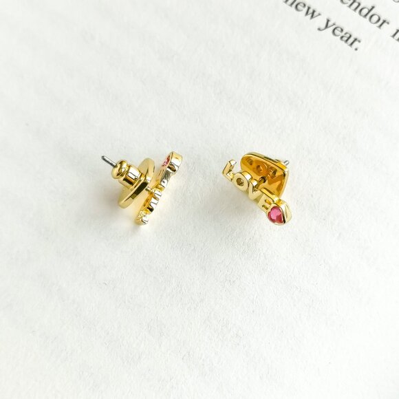 NEW KATE SPADE Love You Mom Gold Mini Stud Earrings AUTHENTIC - Picture 3 of 3